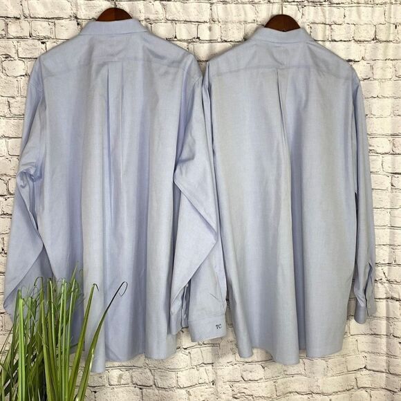 Bundle 2 L.L. Bean Traditional Fit Wrinkle Free Cotton Shirts Blue 18‎ - Picture 8 of 11
